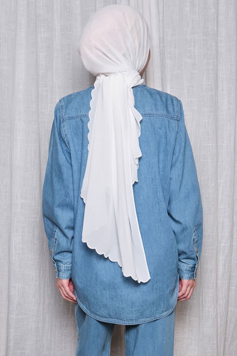 Rawiya Henley Blouse - Light Wash - Image 4