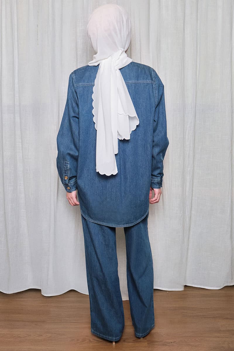 Rylin Wide Legged Jeans - Dark Wash - Image 4