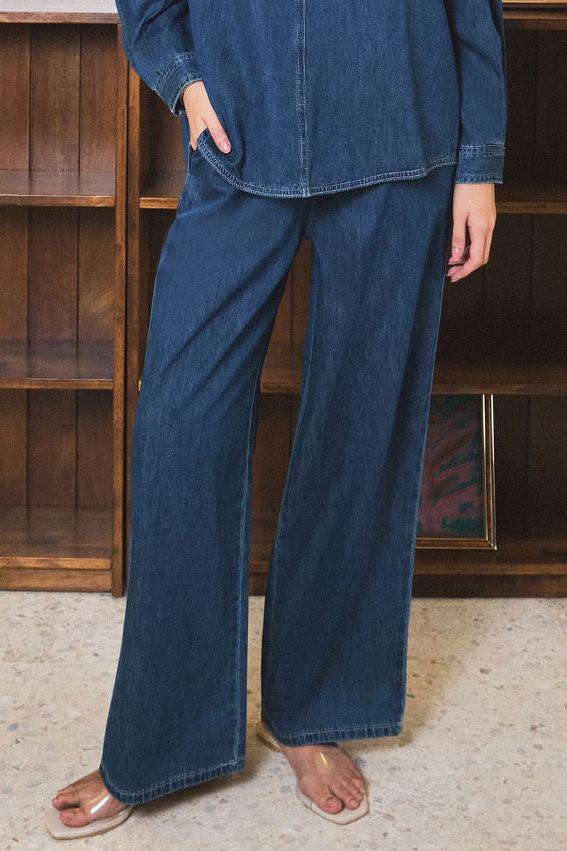 Rylin Wide Legged Jeans - Dark Wash - Image 1