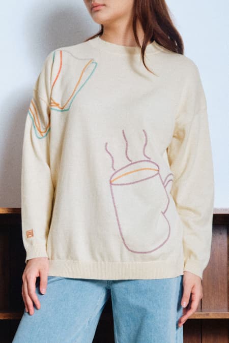 Morning Ritual Round Neck Sweater - Cream