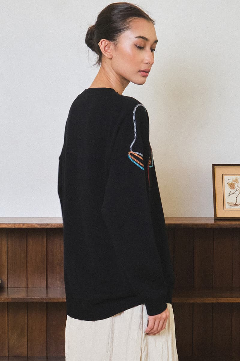 Morning Ritual Round Neck Sweater - Black - Image 4