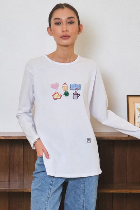 Heart of Home Round Neck Tee - White
