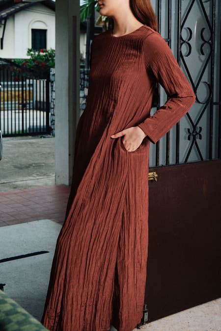 Laryssa Flared Dress - Burn Umber