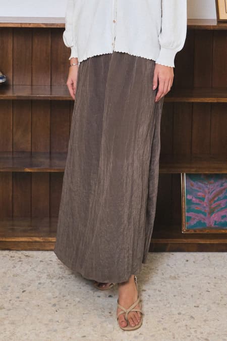 Mehreen A-Line Skirt - Pine Bark