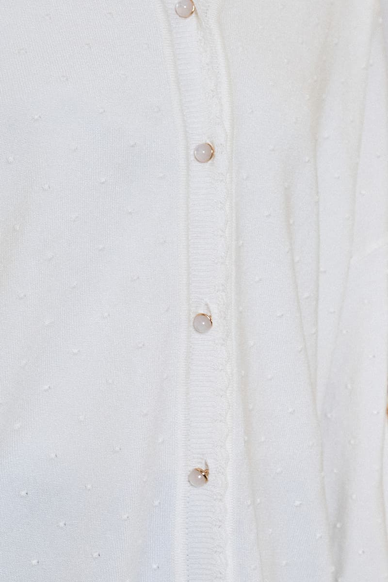 Wisama Drop-Shoulder Cardigan - White - Image 5