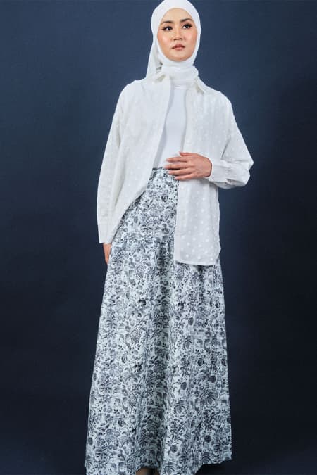 Clare A-line Skirt - Black Print