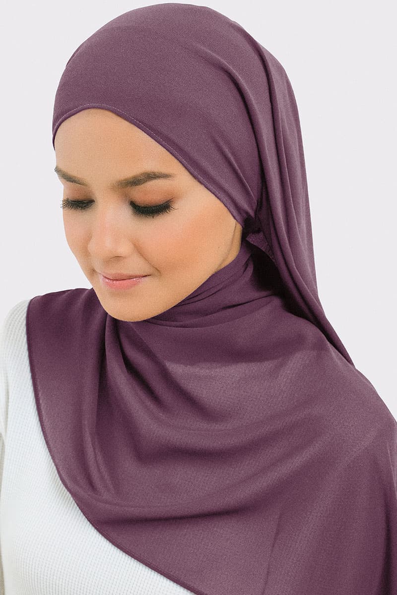 Aida Chiffon Tudung Headscarf - Elderberry - Image 2