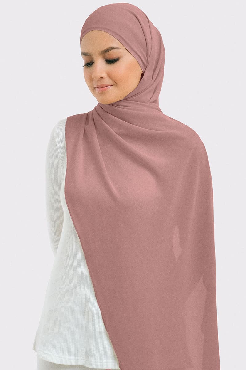 Aida Chiffon Tudung Headscarf - Clay - Image 1