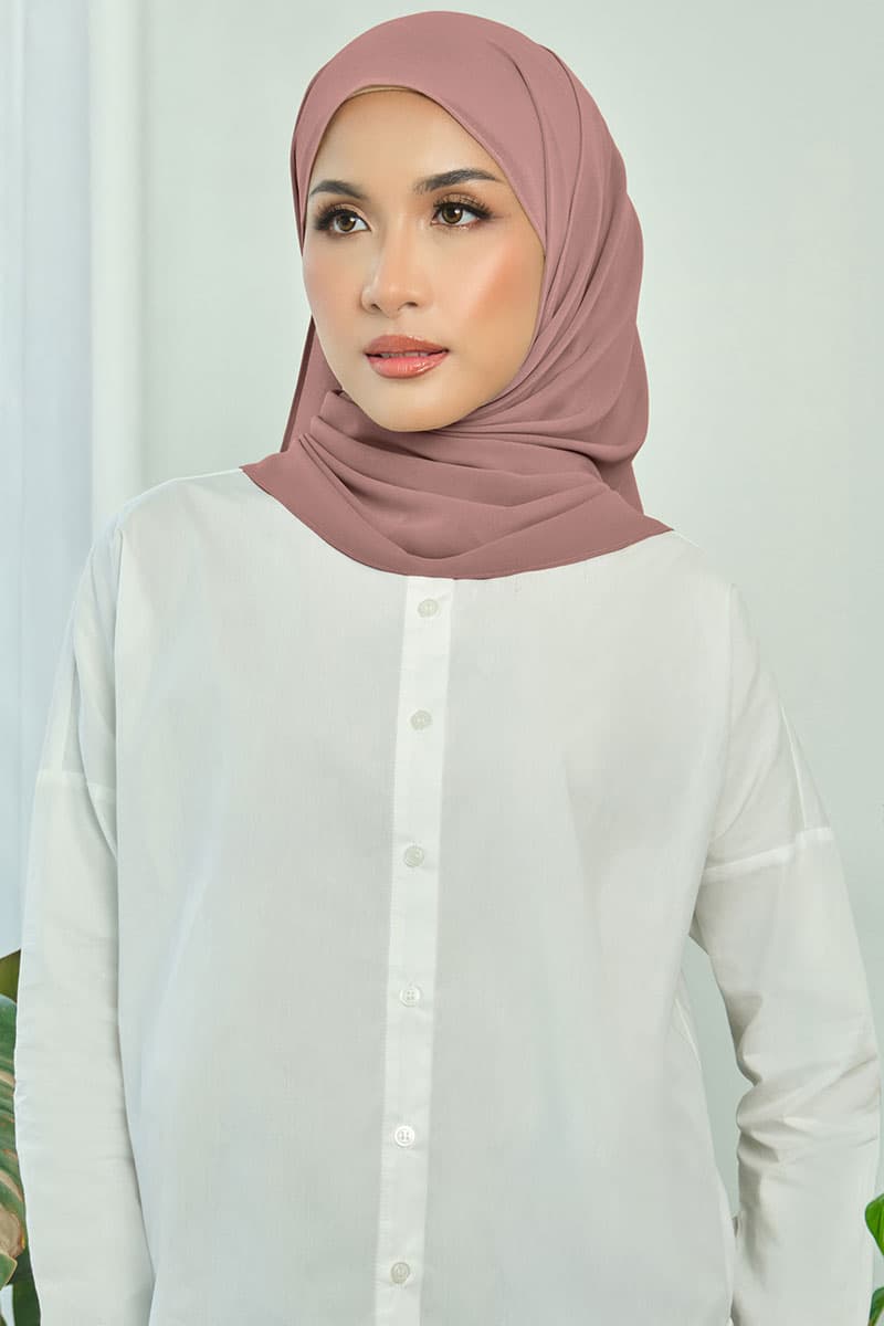 Aida Chiffon Tudung Headscarf - Clay - Image 1