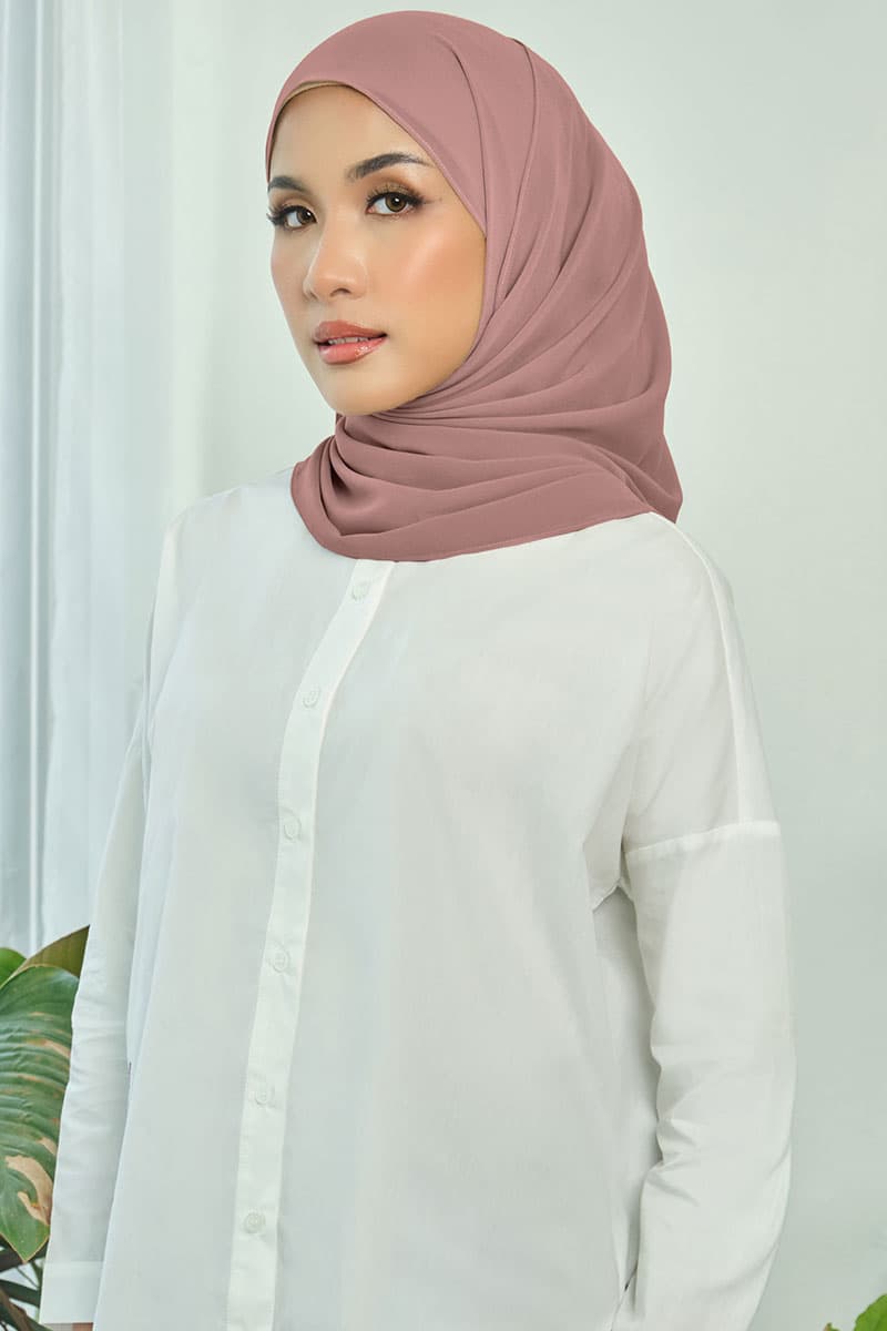 Aida Chiffon Tudung Headscarf - Clay - Image 2