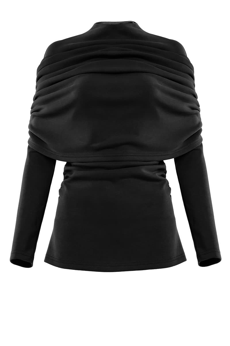 Falak Gathered Blouse - Raven - Image 2