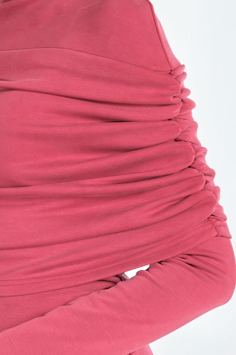 Falak Gathered Blouse - Garnet Red - Image 5