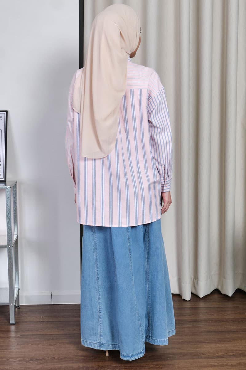 Anabia A-Line Skirt - Light Wash - Image 4