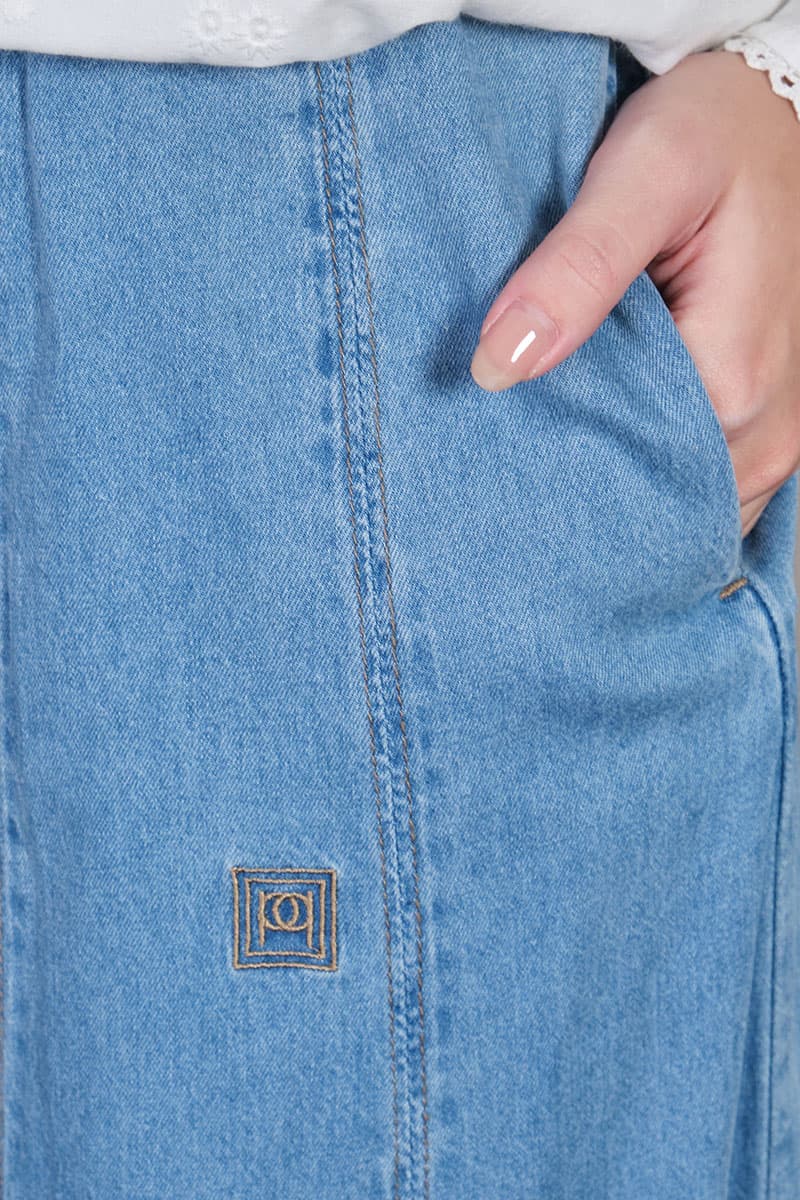 Anabia A-Line Skirt - Light Wash - Image 5