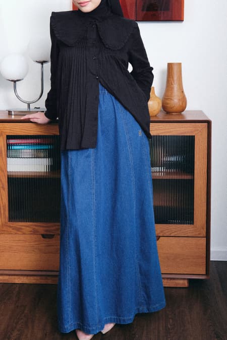 Anabia A-Line Skirt - Medium Wash