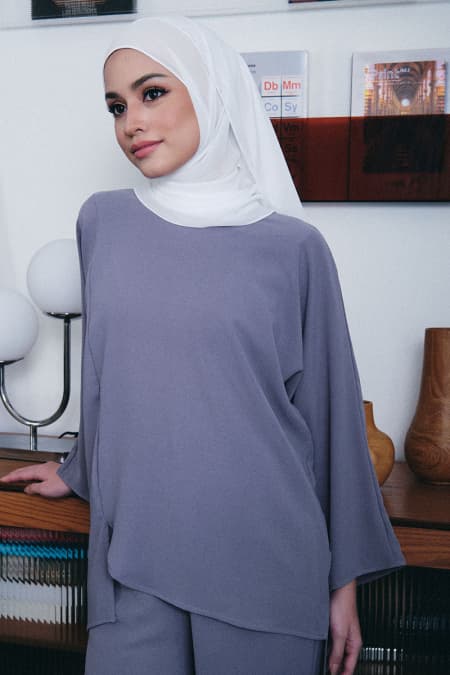 Raye Flared Blouse - Stone Wash