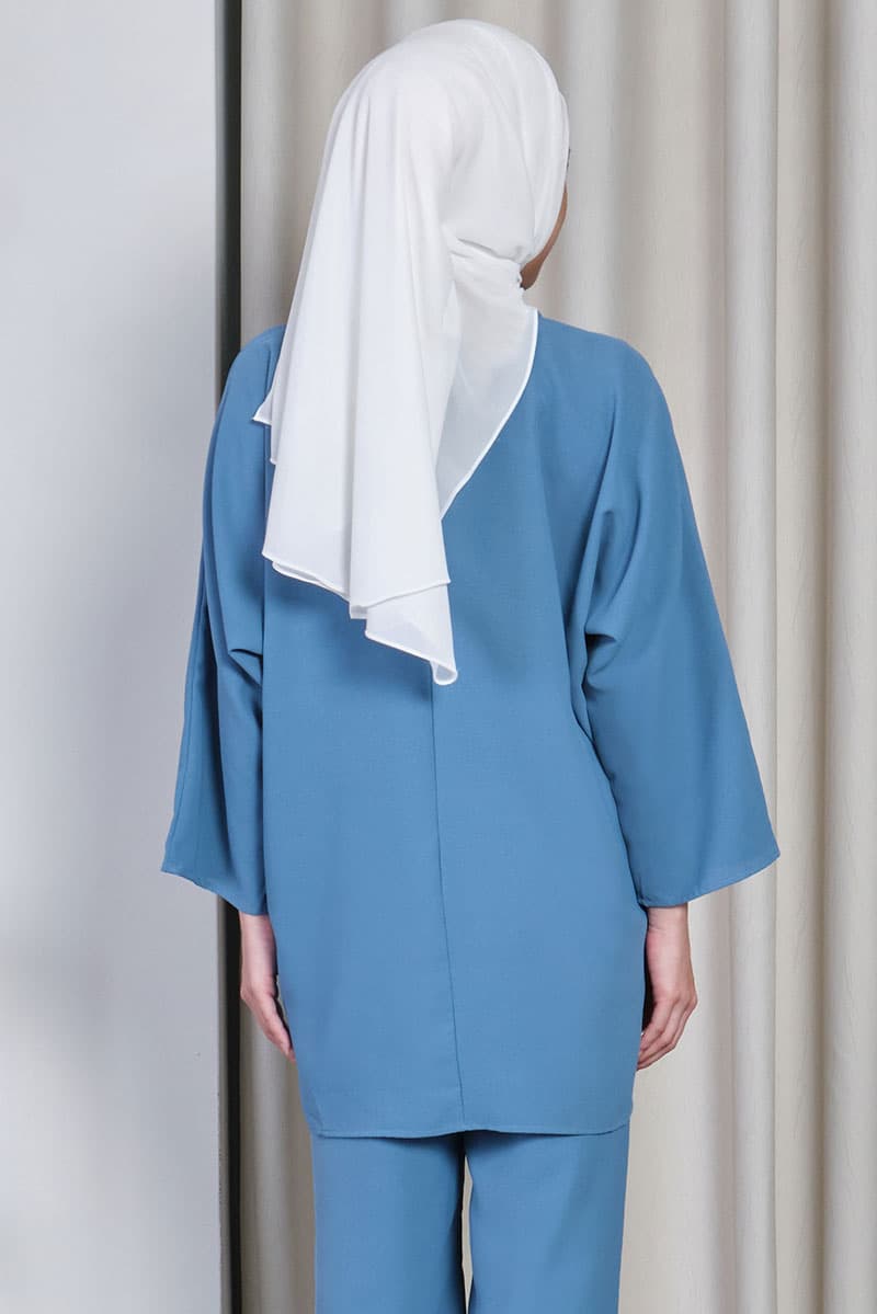 Raye Flared Blouse - Blue - Image 4