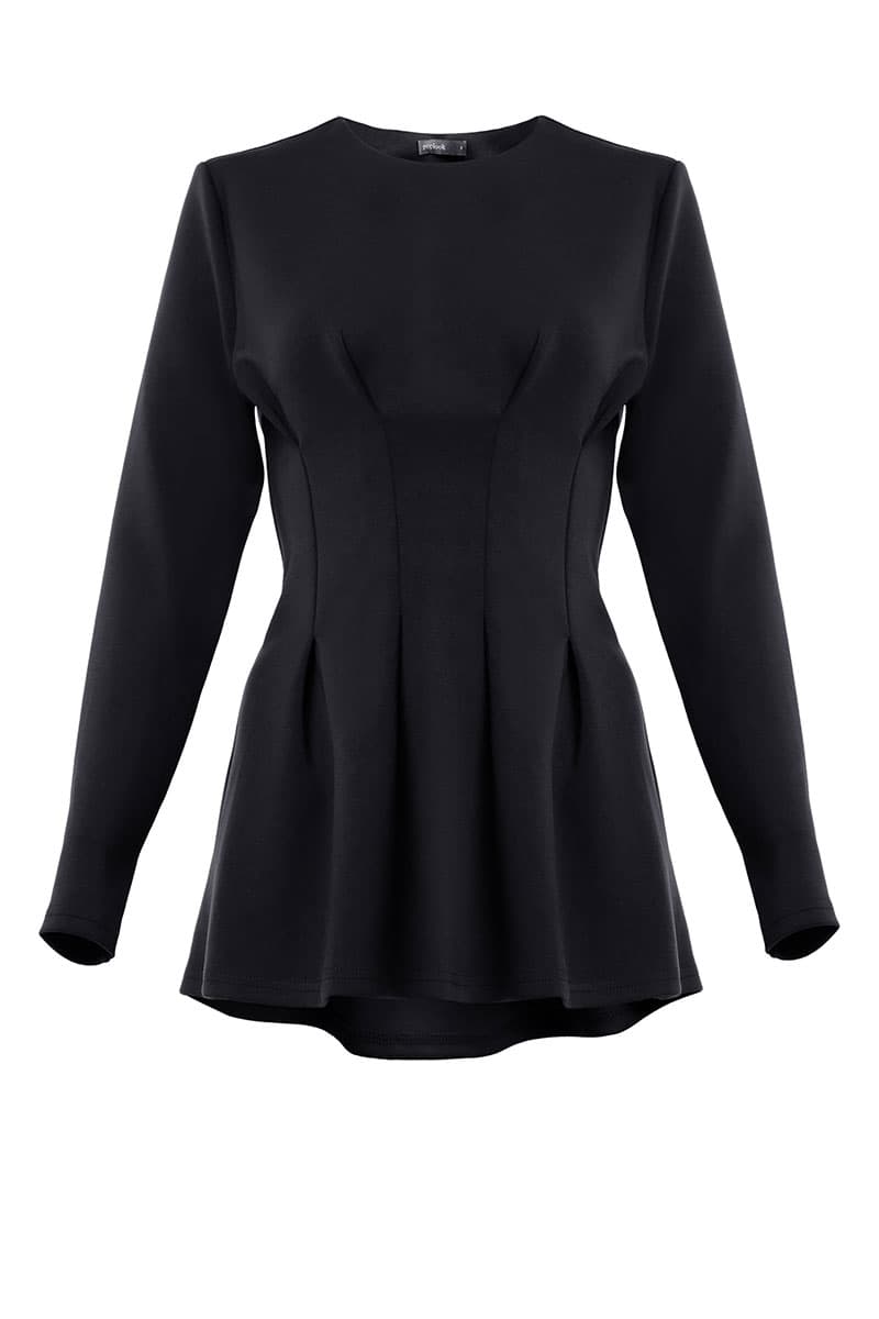 Denver Gathered Waist Blouse - Black - Image 2