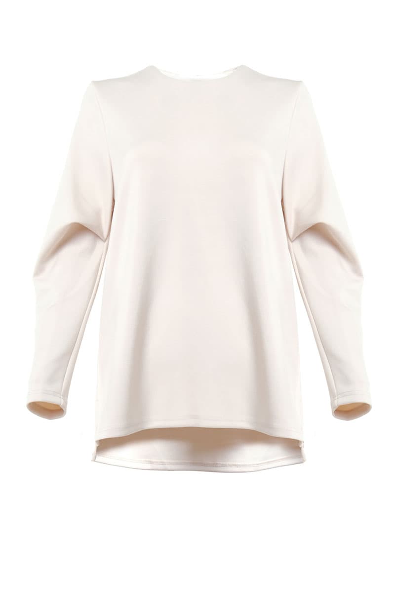 Melon Round Neck Blouse - Oatmilk - Image 2