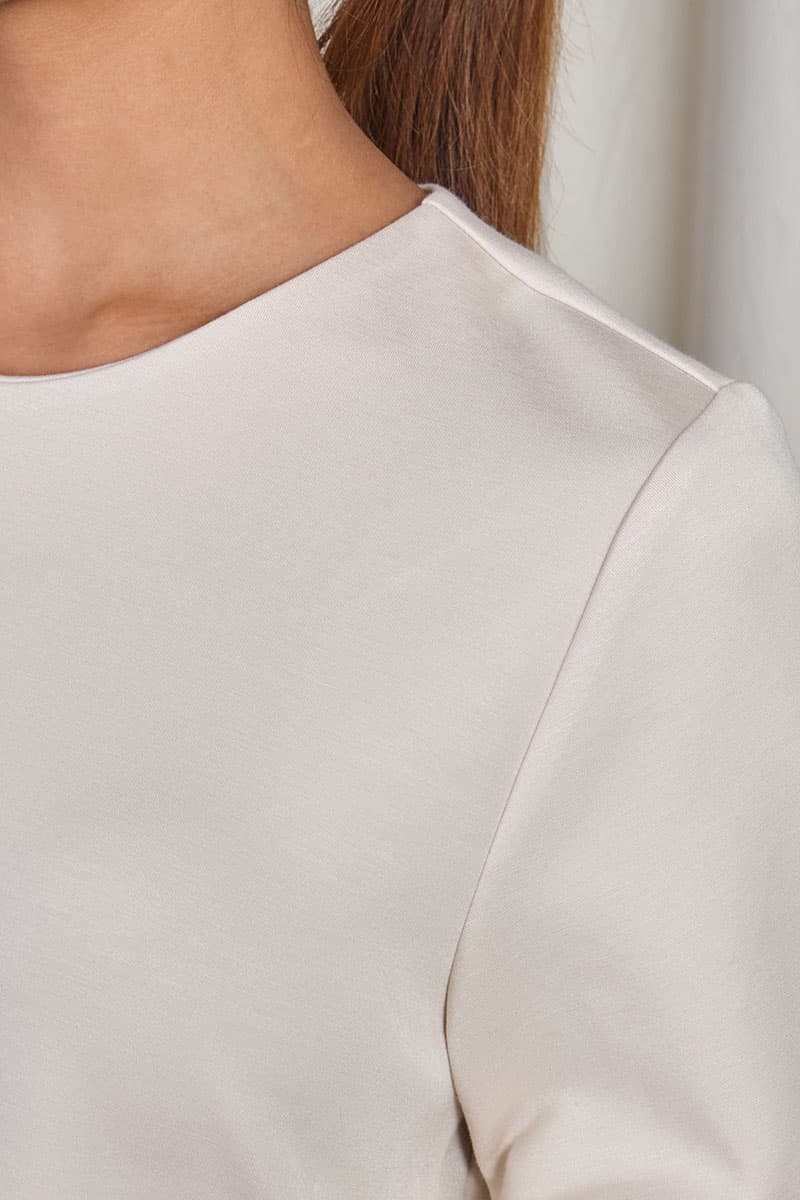 Melon Round Neck Blouse - Oatmilk - Image 5