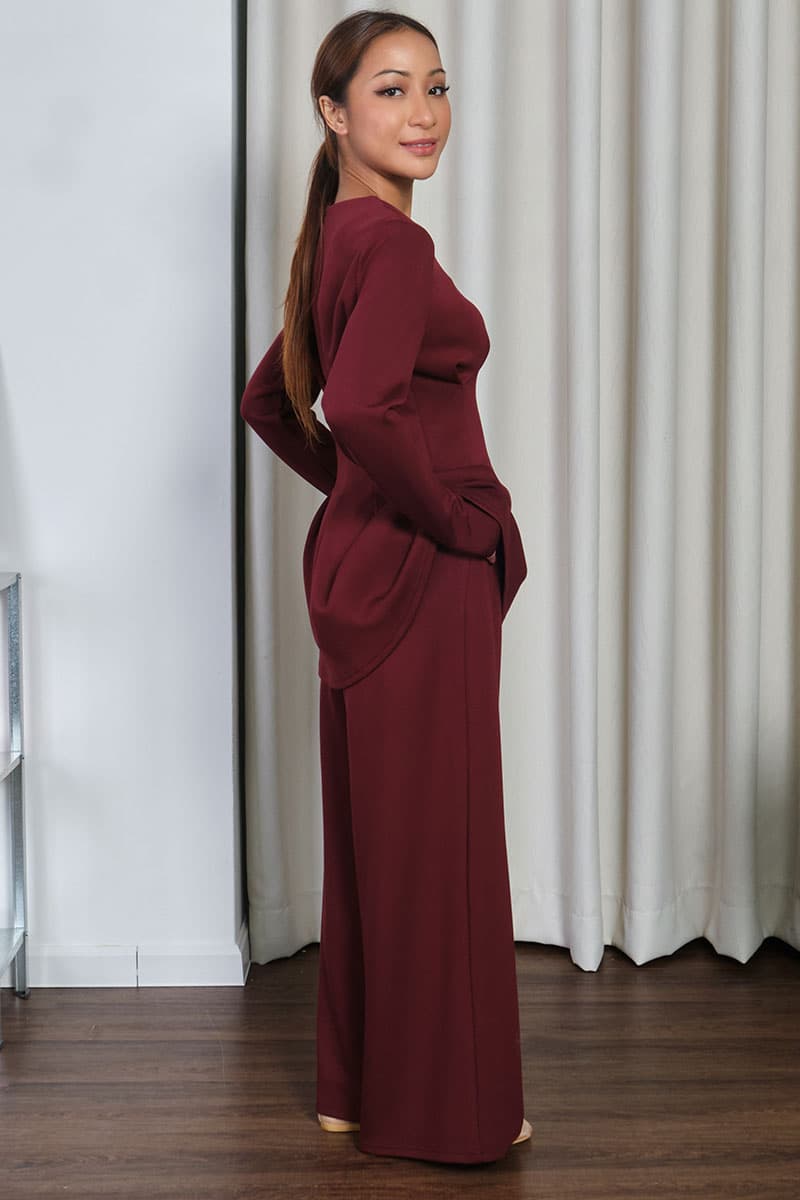 Canyon Wide Legged Pants - Deep Wine - Image 3