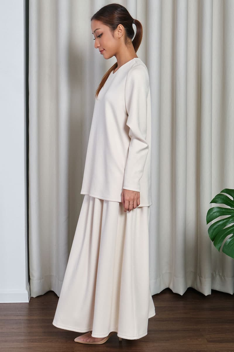 Damien A-line Skirt - Oatmilk - Image 3