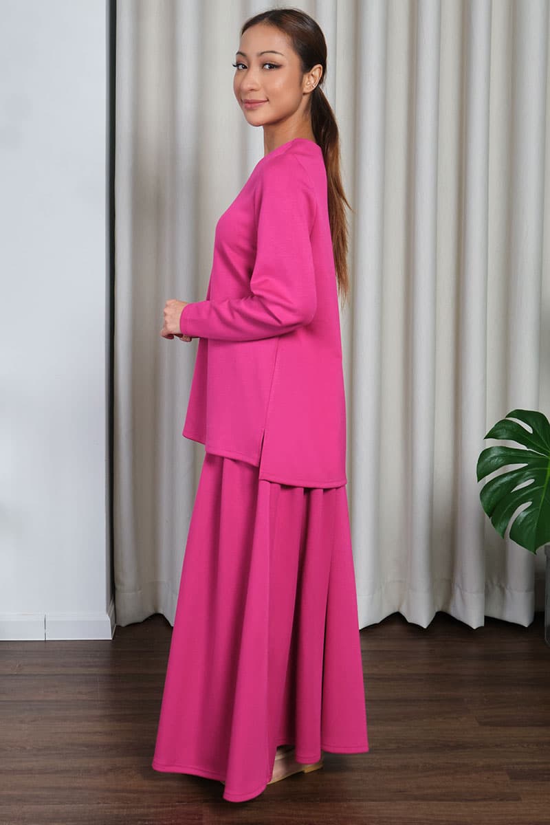 Damien A-line Skirt - Fuchsia - Image 3