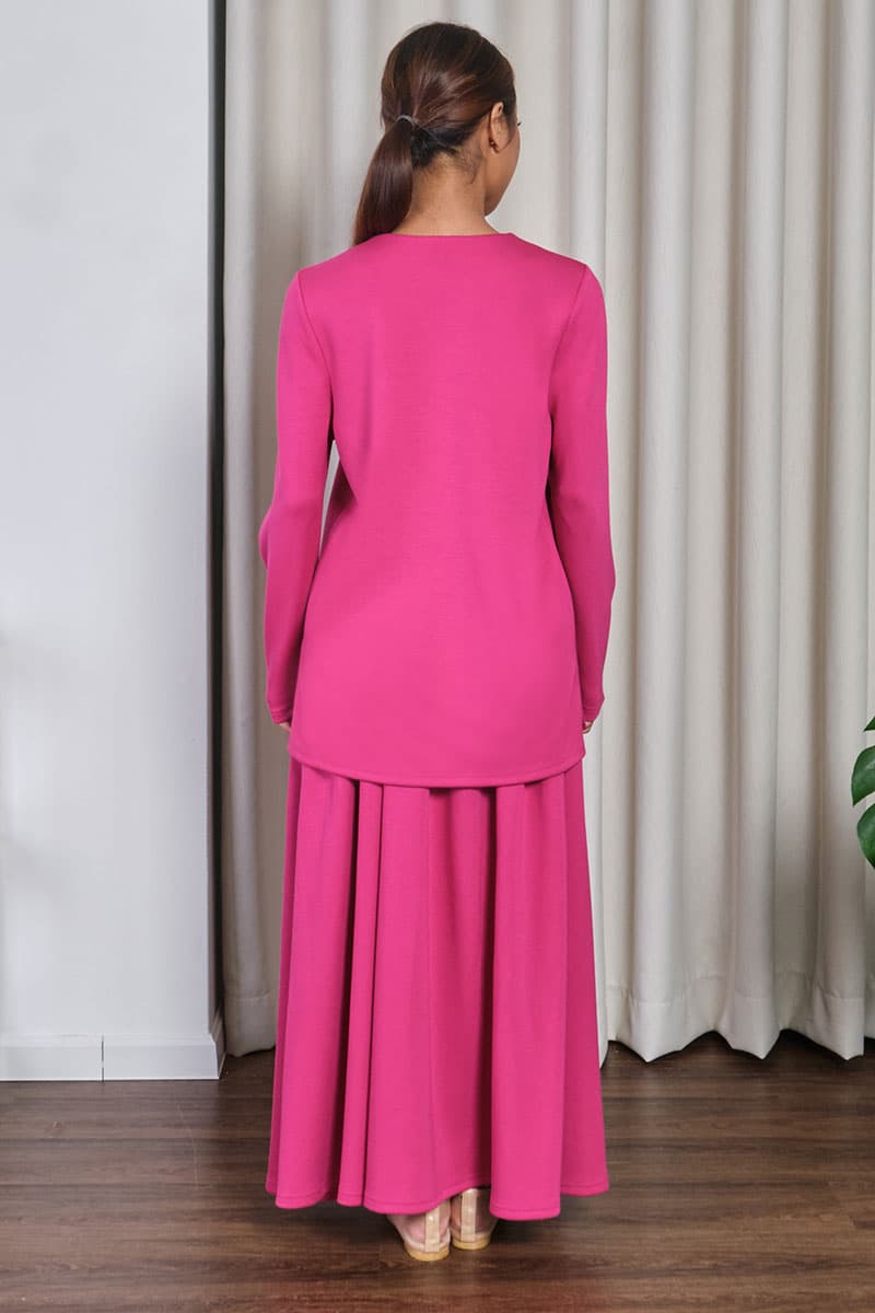 Damien A-line Skirt - Fuchsia - Image 4