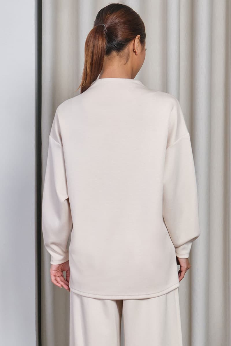Denali High Neck Blouse 2.0 - Oatmilk - Image 4