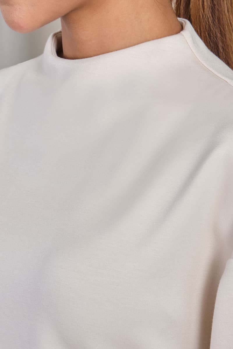 Denali High Neck Blouse 2.0 - Oatmilk - Image 5