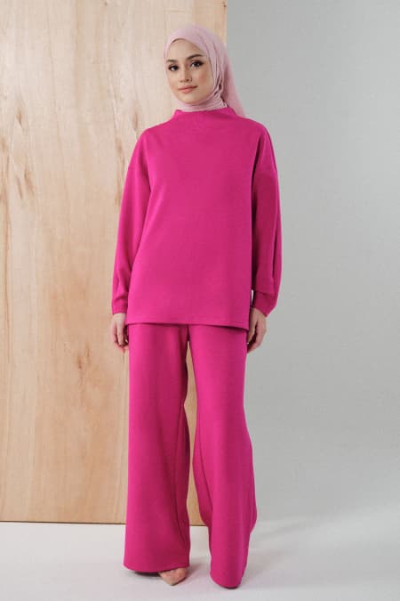 Denali High Neck Blouse 2.0 - Fuchsia