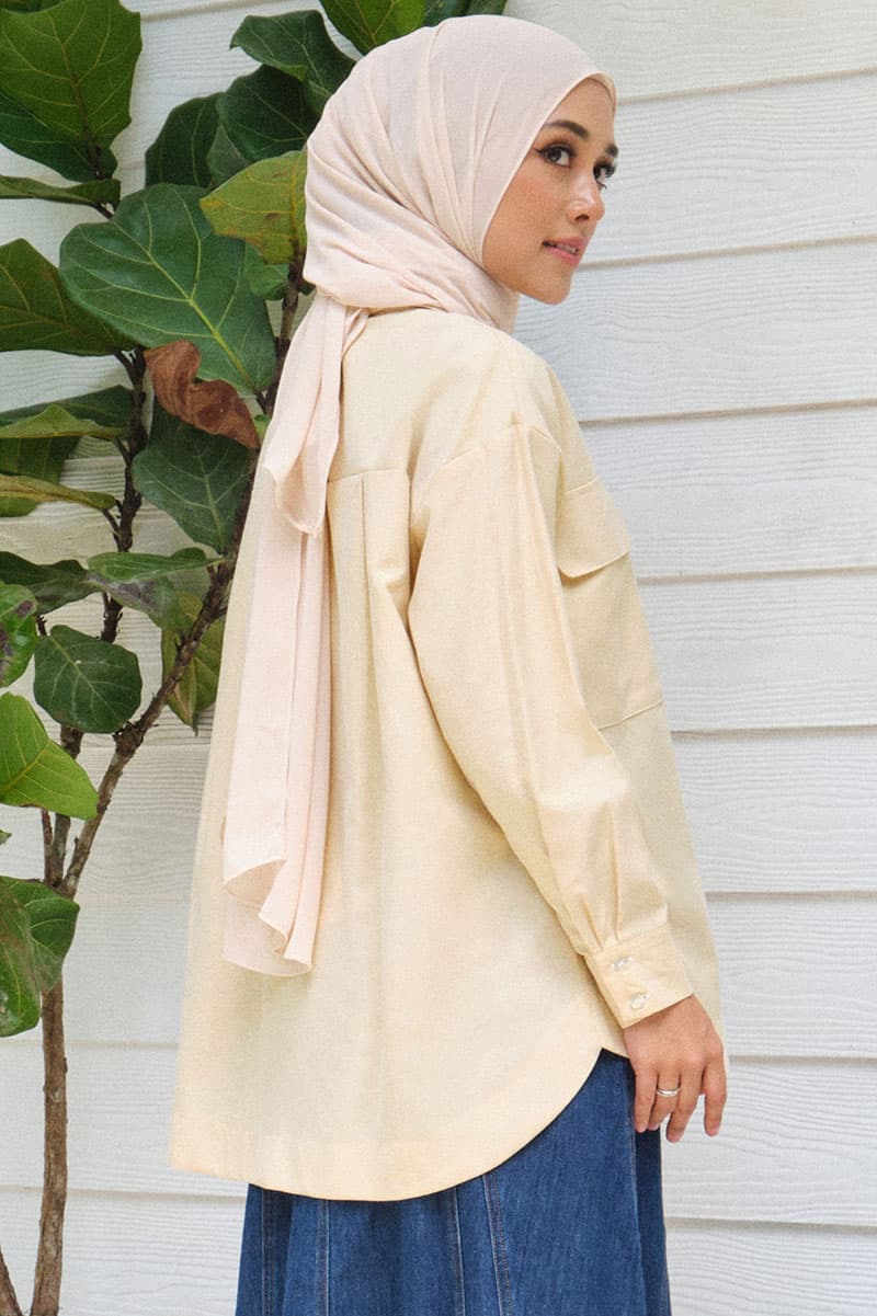 Safari Front Button Shirt - Cornsilk - Image 4