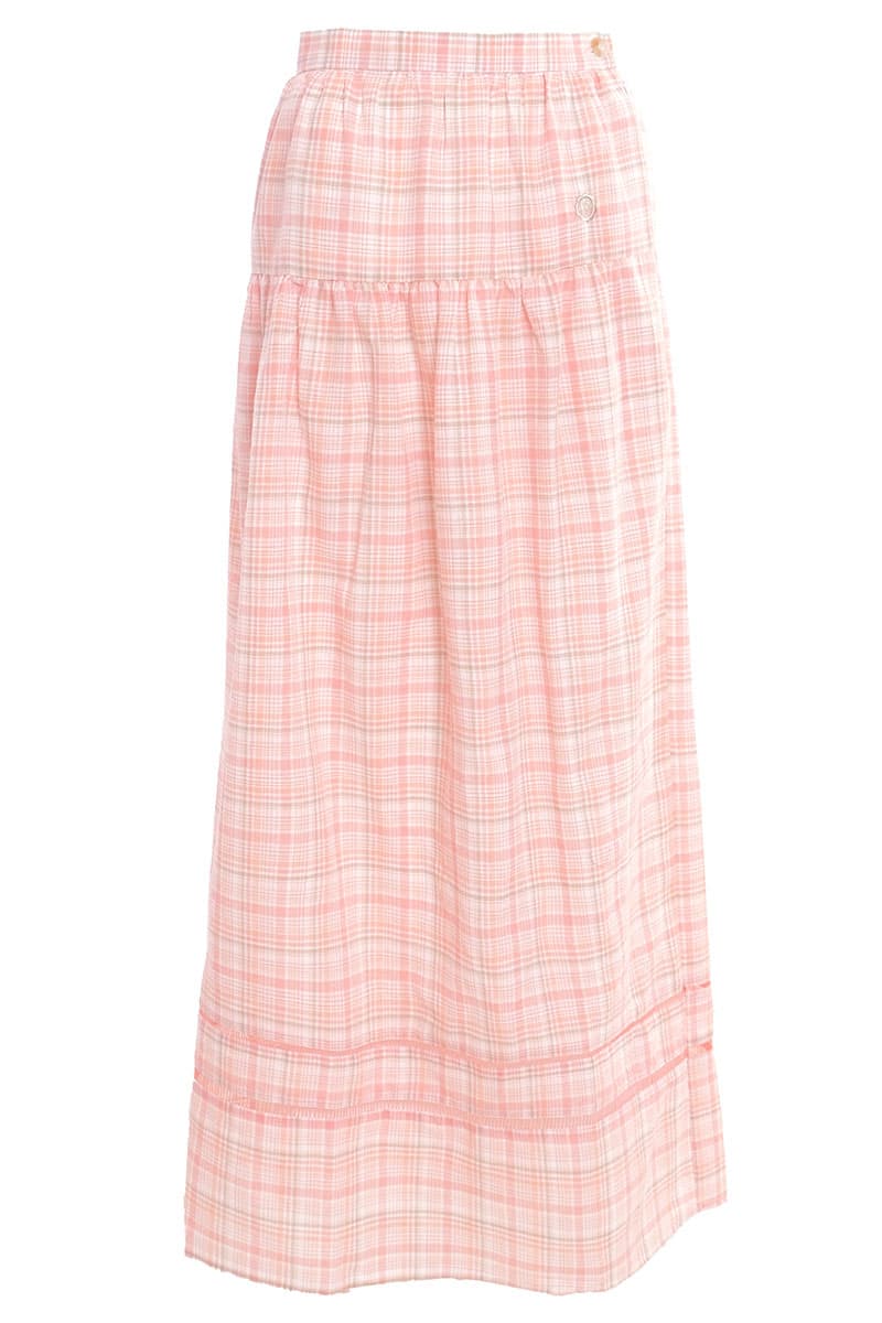 Pimble A-Line Skirt - Peach Check - Image 2