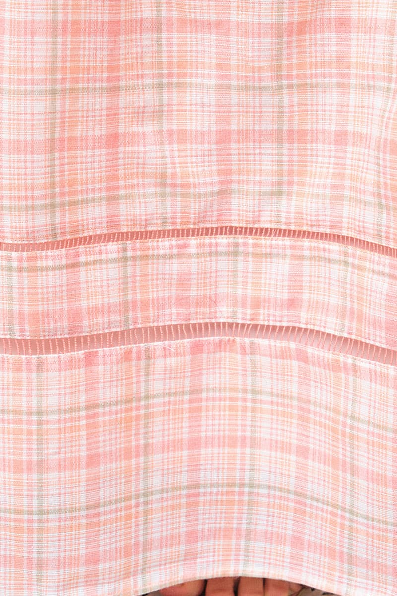 Pimble A-Line Skirt - Peach Check - Image 5