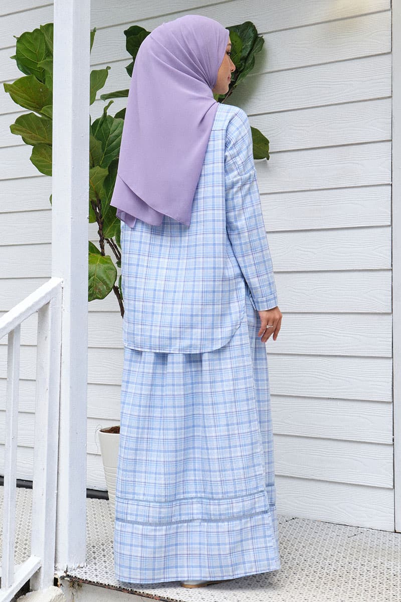 Pimble A-Line Skirt - Blue Check - Image 4