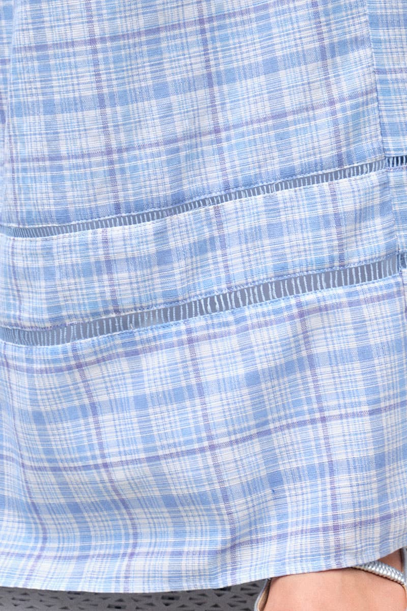 Pimble A-Line Skirt - Blue Check - Image 6