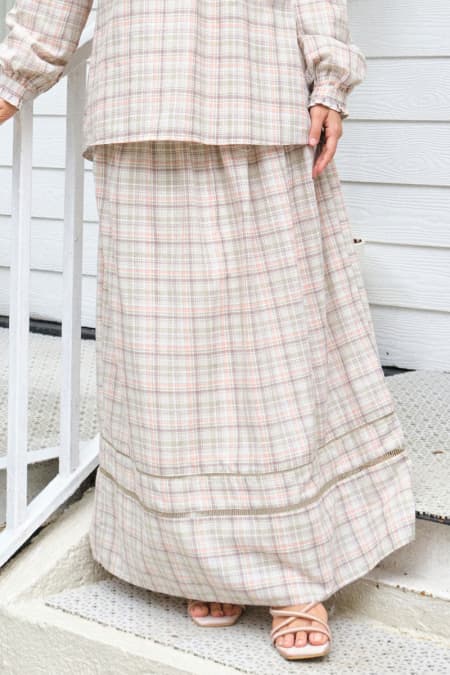 Pimble A-Line Skirt - Sage Green Check