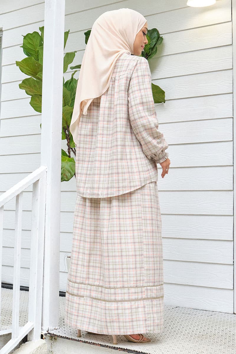 Pimble A-Line Skirt - Sage Green Check - Image 4