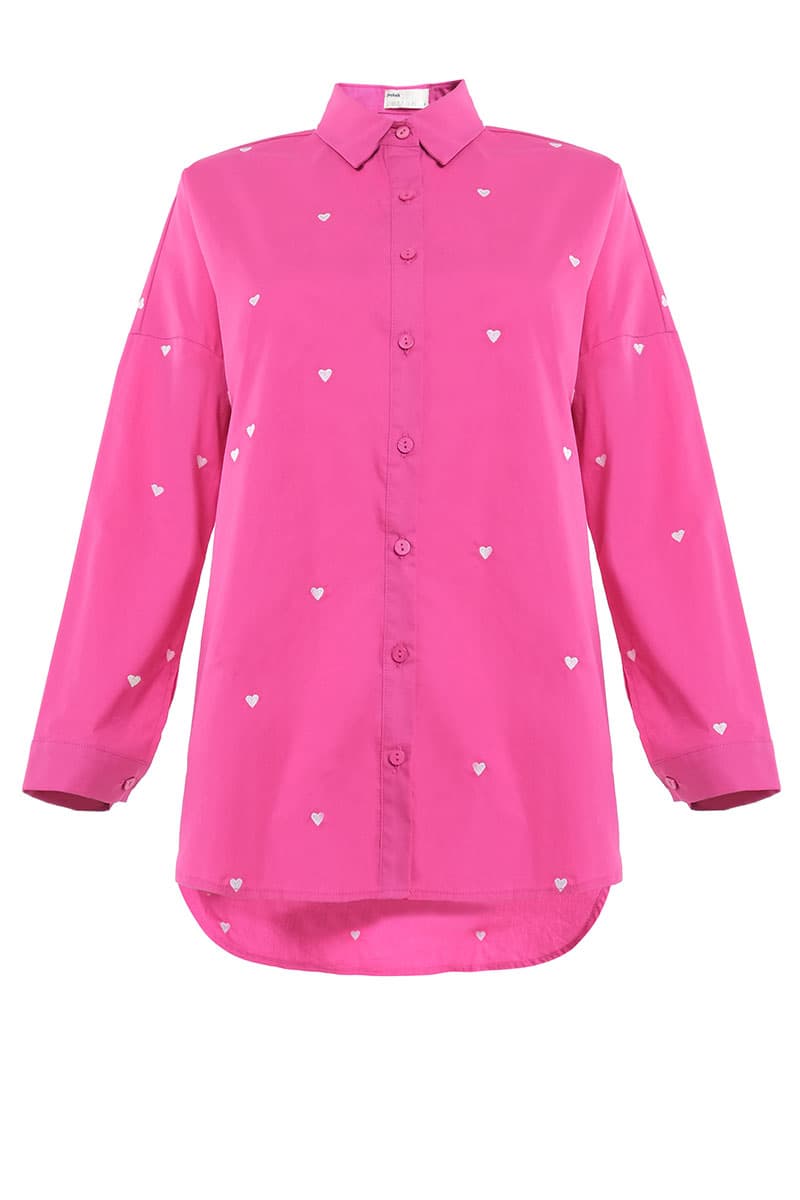 Wendalyn Front Button Shirt - Fuchsia - Image 2