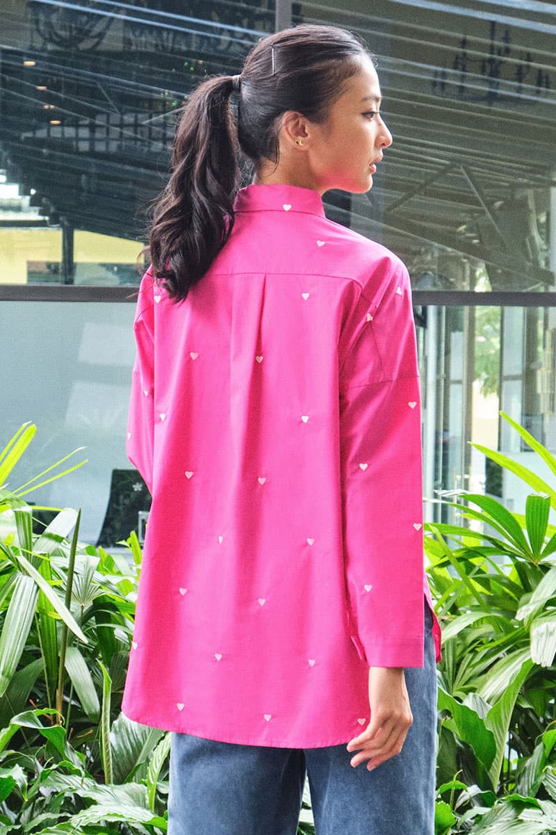 Wendalyn Front Button Shirt - Fuchsia - Image 4
