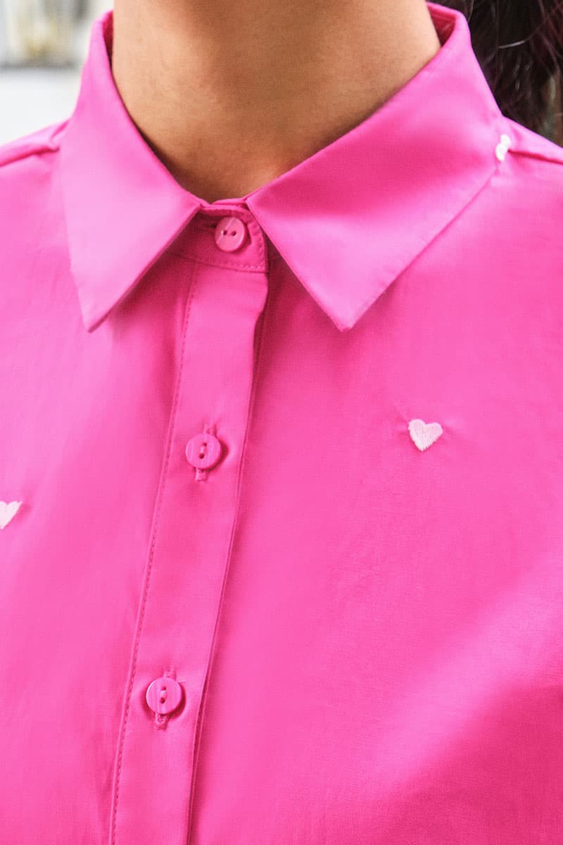Wendalyn Front Button Shirt - Fuchsia - Image 5