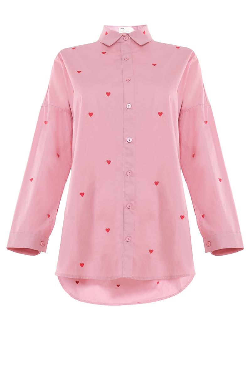 Wendalyn Front Button Shirt - Strawberry - Image 2