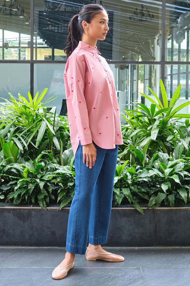 Wendalyn Front Button Shirt - Strawberry - Image 3