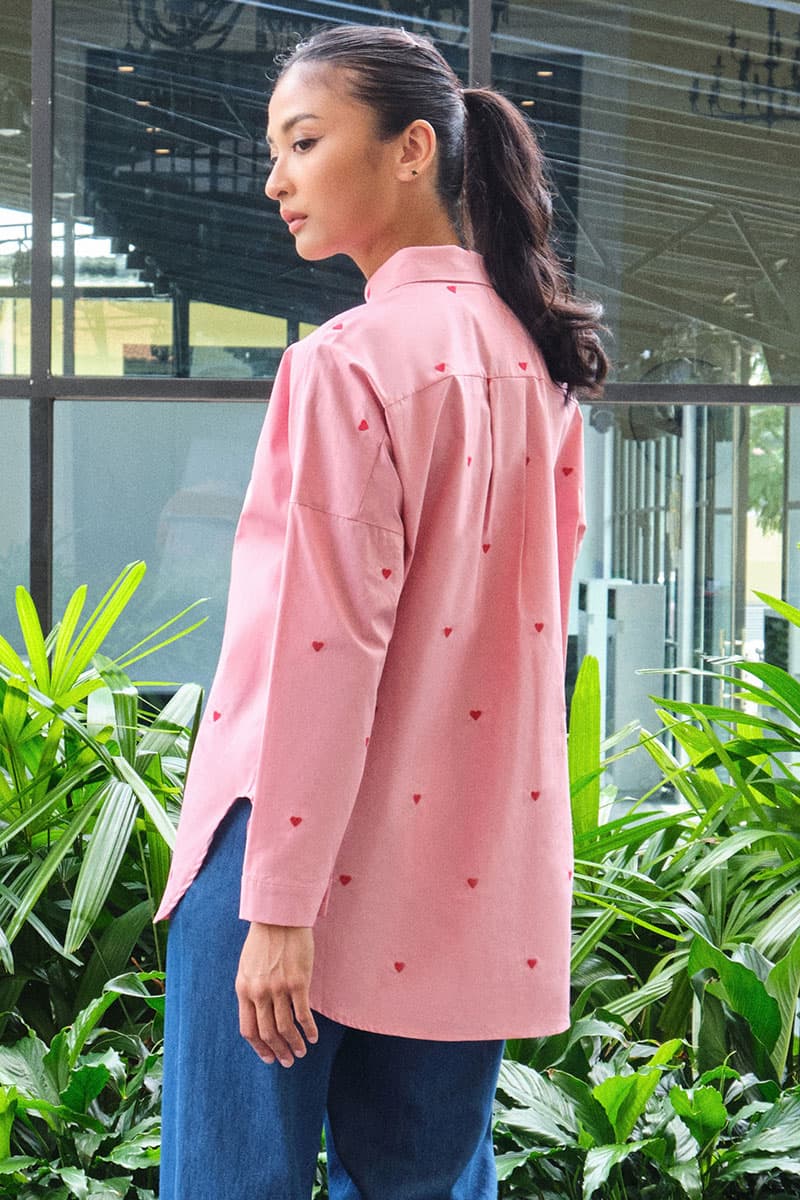 Wendalyn Front Button Shirt - Strawberry - Image 4