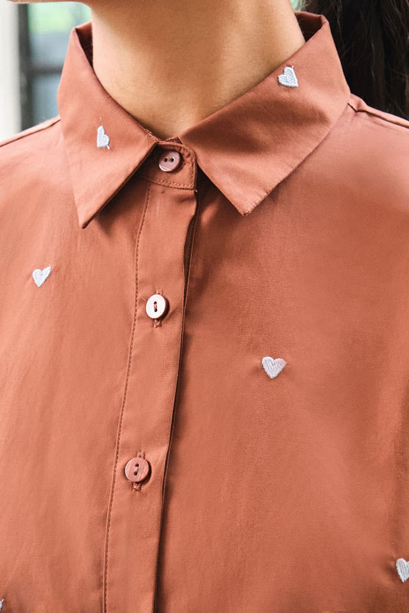 Wendalyn Front Button Shirt - Brownie - Image 5