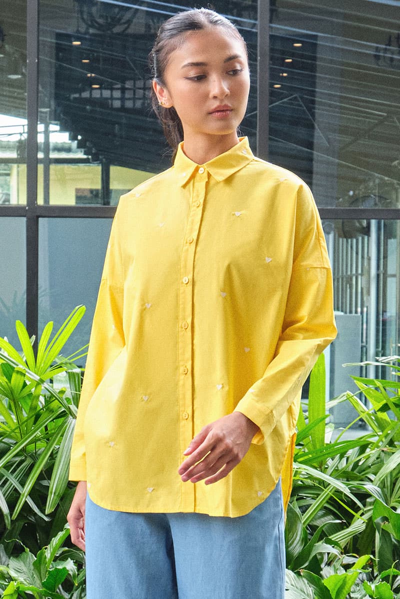 Wendalyn Front Button Shirt - Lemon - Image 1