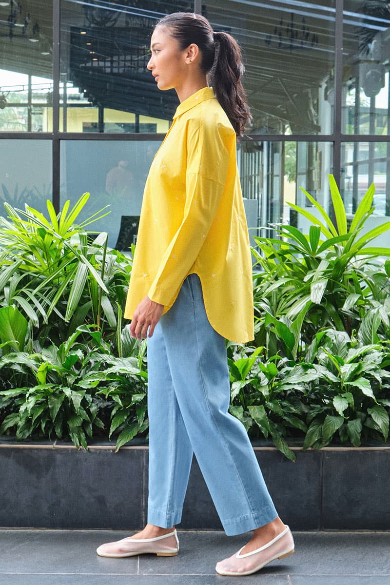 Wendalyn Front Button Shirt - Lemon - Image 3
