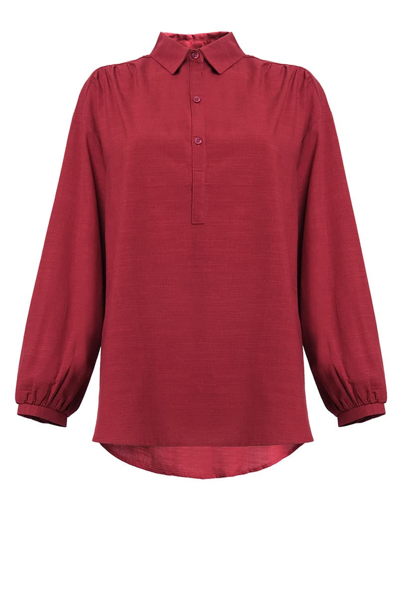 Wade Henley Shirt - Garnet Red - Image 2