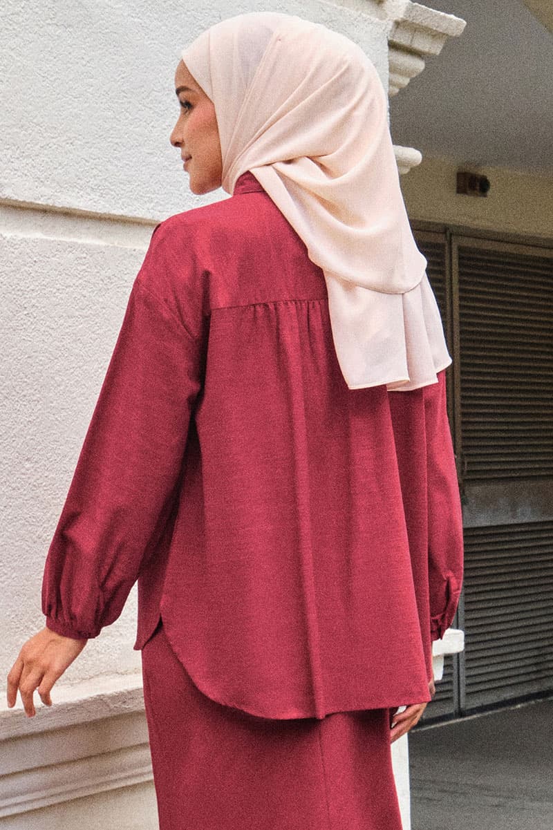 Wade Henley Shirt - Garnet Red - Image 4