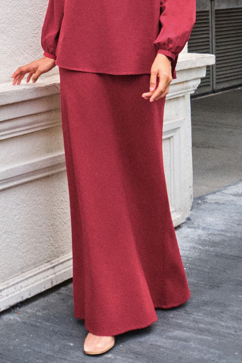 Mirage A-Line Skirt - Garnet Red - Image 1